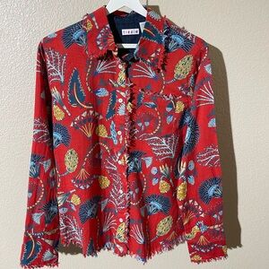Dizzy Lizzie Tizzie  Red Floral Women's Blouse